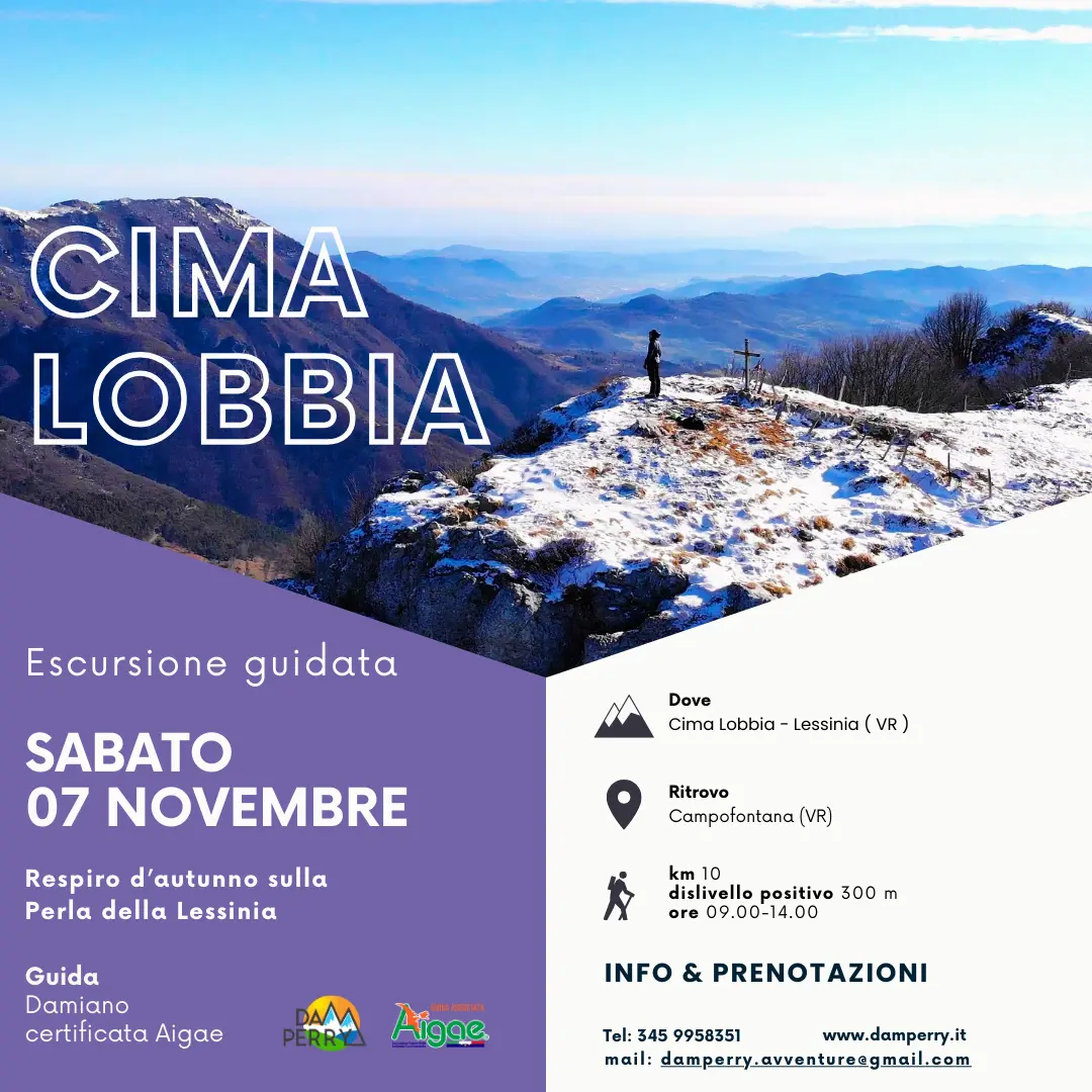 Locandina escursione Il respiro d’Autunno da Cima Lobbia – Perla della Lessinia