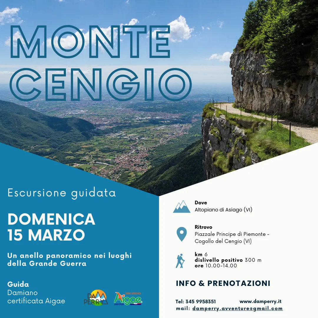 Locandina escursione Anello del famoso Monte Cengio